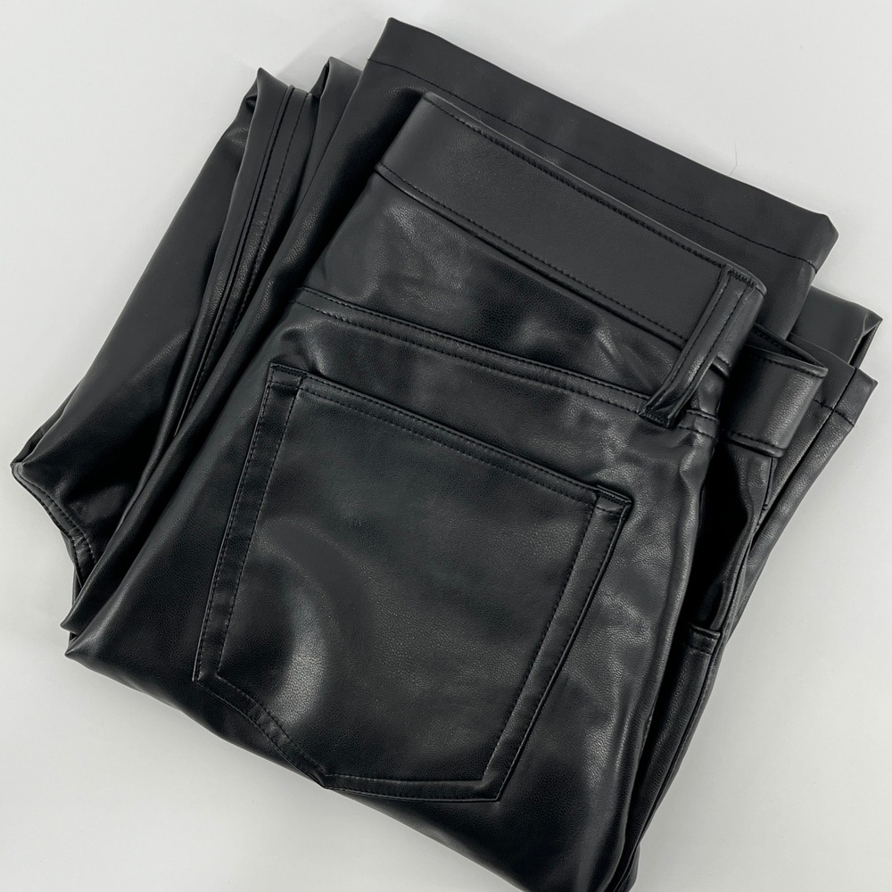 Abercrombie. Faux Leather Pants, Womens, 29/8, Black, Curve Love 90s Straight